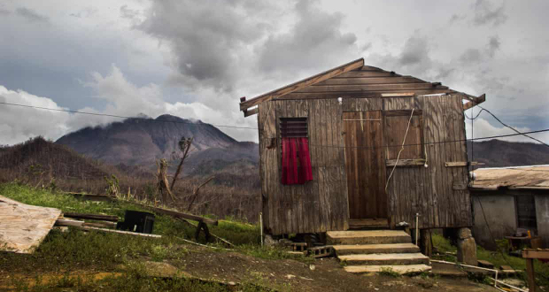 A destroyed house and forest in Dominica after Hurricane Maria in 2017. Funding to help developing countries was a key issue in Glasgow. Photograph: Michael Lees