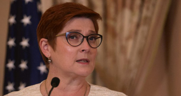 Australian Foreign Minister and Minister for Women Marise Payne holds a joint press availability with Secretary Antony Blinken at the U.S. State Department building in Washington, US, May 13, 2021. Photo: Reuters