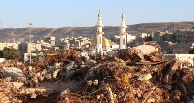 A view of devastation in disaster zones after the floods caused by the Storm Daniel ravaged the region in Derna, Libya on Tuesday.